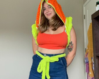 Orange and green citrus hood