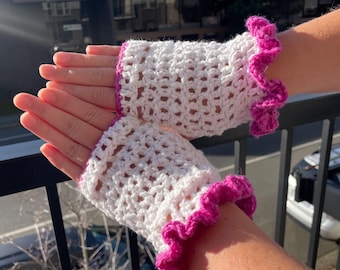 Lacey cotton Fingerless Gloves