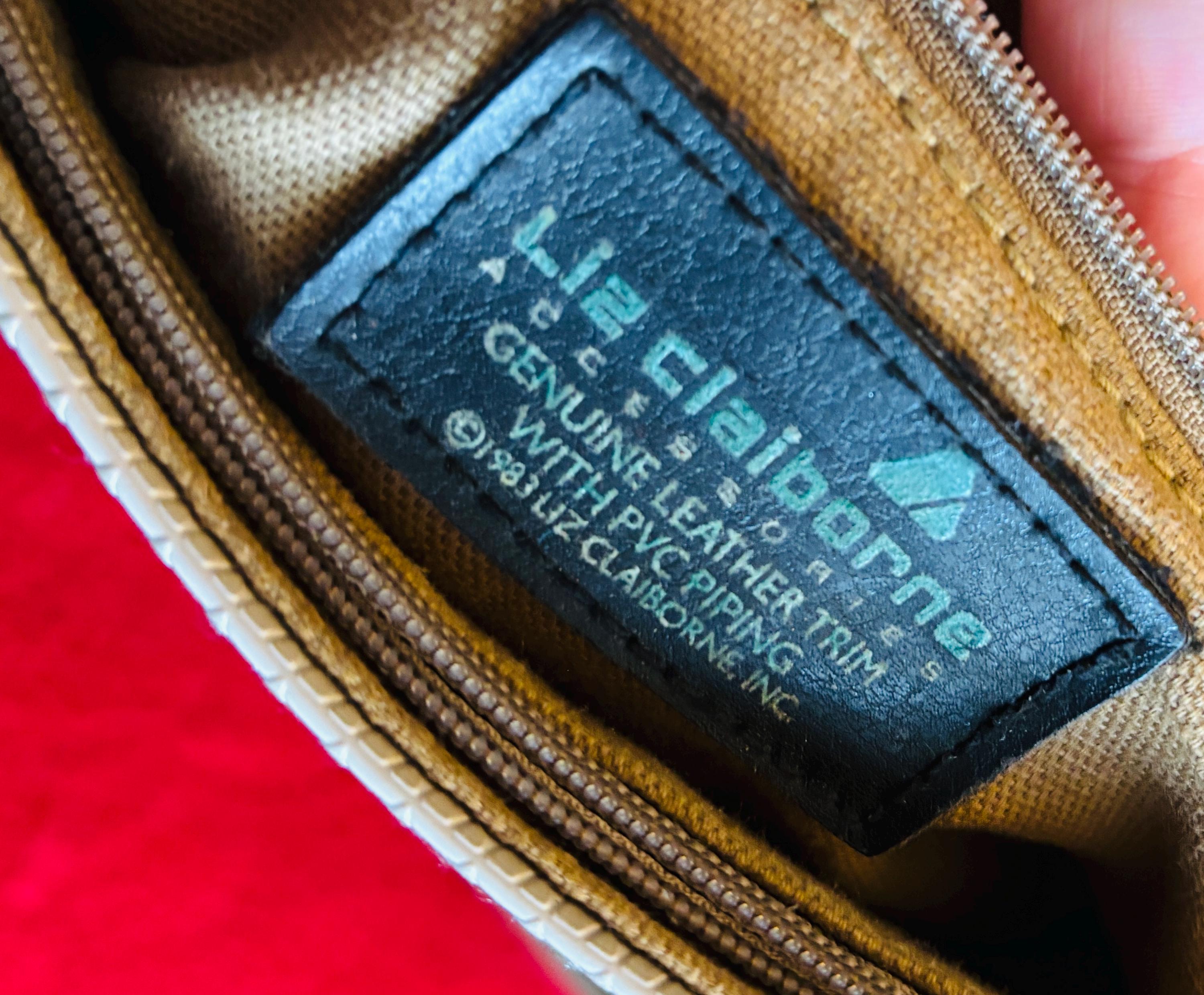 Vintage 1983 Liz Claiborne Crossbody Bag: Tan Leather Trim  display picture 1