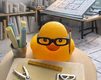Architect Rubber Duck: A Blueprint-inspired Duck for Architects