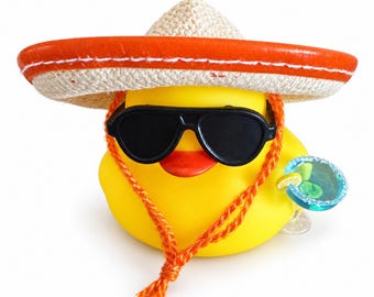 Fiesta Rubber Duck with Beer: Custom Hat, Cinco de Mayo themed!