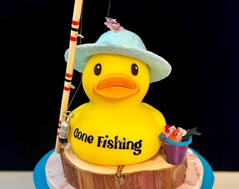 Gone Fishing Rubber Duck  - Gift for Dad or Grandpa