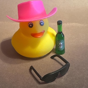 Tipsy Duck, Personalized Rubber Duck Gift, Dashboard accessory, Custom Beer gift,  cans available  on our Rubber duck, Beer drinking ducks.