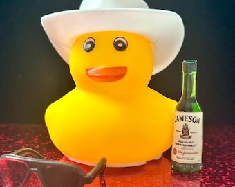 Liquor Bottle Rubber Duck Car Ornament: Top Shelf Cruising Duck