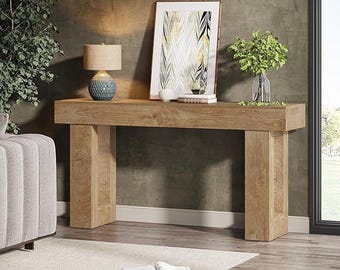 Rustic Farmhouse Console Table | Solid Wood Entryway Table | Modern Hallway Console | Living Room Sofa Table | Handmade Wooden Furniture