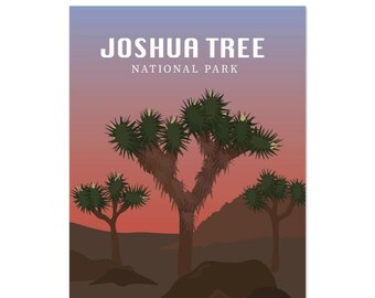 Parque Nacional Joshua Tree - Arte da parede do pôster do deserto de Joshua Tree