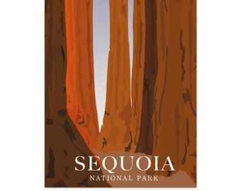 Parque Nacional das Sequóias - Arte da Parede do Pôster das Grandes Sequóias