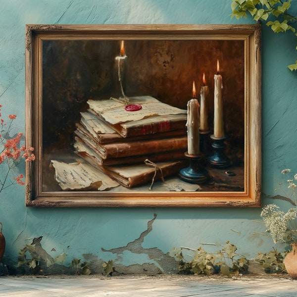 Staple of Loveletters, Oil Painting, Vintage