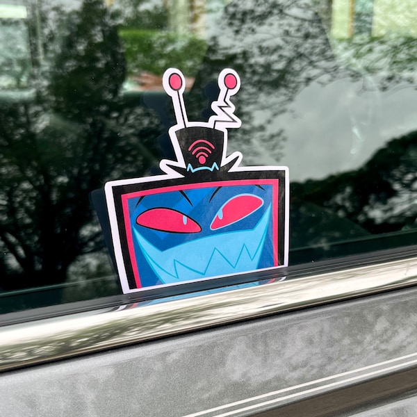 Vox Car Window Sticker - Hazbin Hotel Peeker Car Decal - Vox Car Sticker