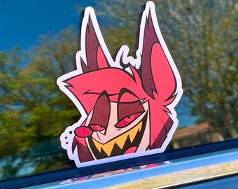 Alastor Car Window Sticker - Hazbin Hotel Peeper Car Decal - Alastor Car Sticker