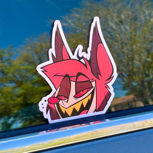 Alastor Car Window Sticker - Hazbin Hotel Peeper Car Decal - Alastor Car Sticker