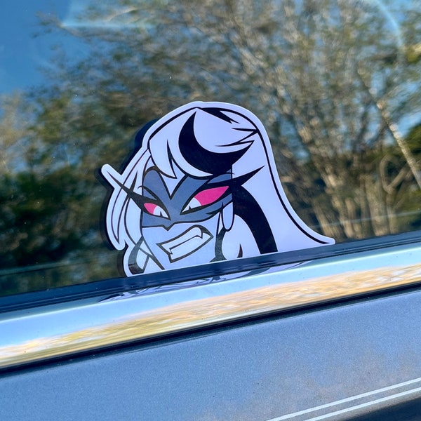 Carmilla Car Window Sticker - Hazbin Hotel Peeker Car Decal - Carmilla Car Sticker