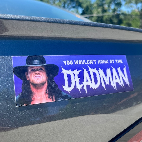 The Undertaker Car Bumper Sticker - WWE Car Sticker Undertaker - Undertaker Laminated Laptop Sticker