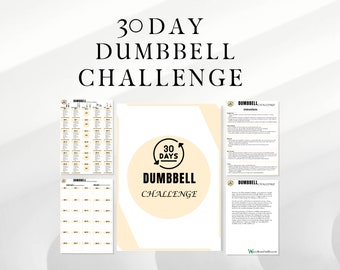 30 Day Dumbbell Fitness Challenge, Home Workout Program, Workout Guide, Workout Plan, Muscle Building Gym Workout Tracker, Dumbbell Gym Plan