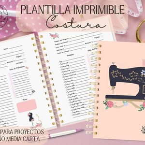 Plantilla Imprimible para Proyectos de Costura / Agenda Perpetua para Proyectos de Costura