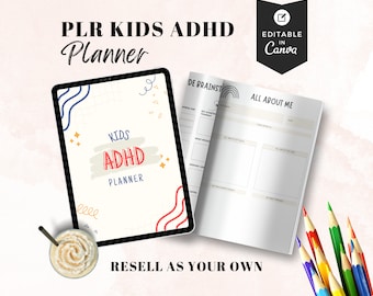PLR Kids ADHD Planner, Plr Adhd Planner, Resell Rights Planner, PLR Adhd, Planners to resell, Plr Planner, Plr Adhd Journal, Done For You.