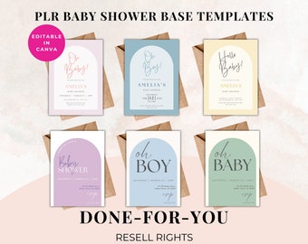 PLR Invitation Base Templates, PLR Baby Shower Invites, Plr Party Invites, Resell Invitations, Invitations To Resell, Invitation designs