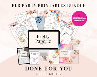 PLR Party Invitations Bundle, Invitation PLR, Resell Invitations, Done for you invitation templates, Baby Shower PLR, Bridal Shower Plr,