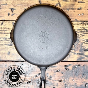 Griswold #9 Small Block Logo Cast Iron Skillet, 710 H. Satin Smooth & Sustainable.