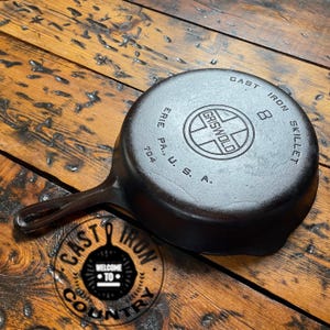 Vintage Griswold #8 Cast Iron Skillet: Large Block Logo, Restored