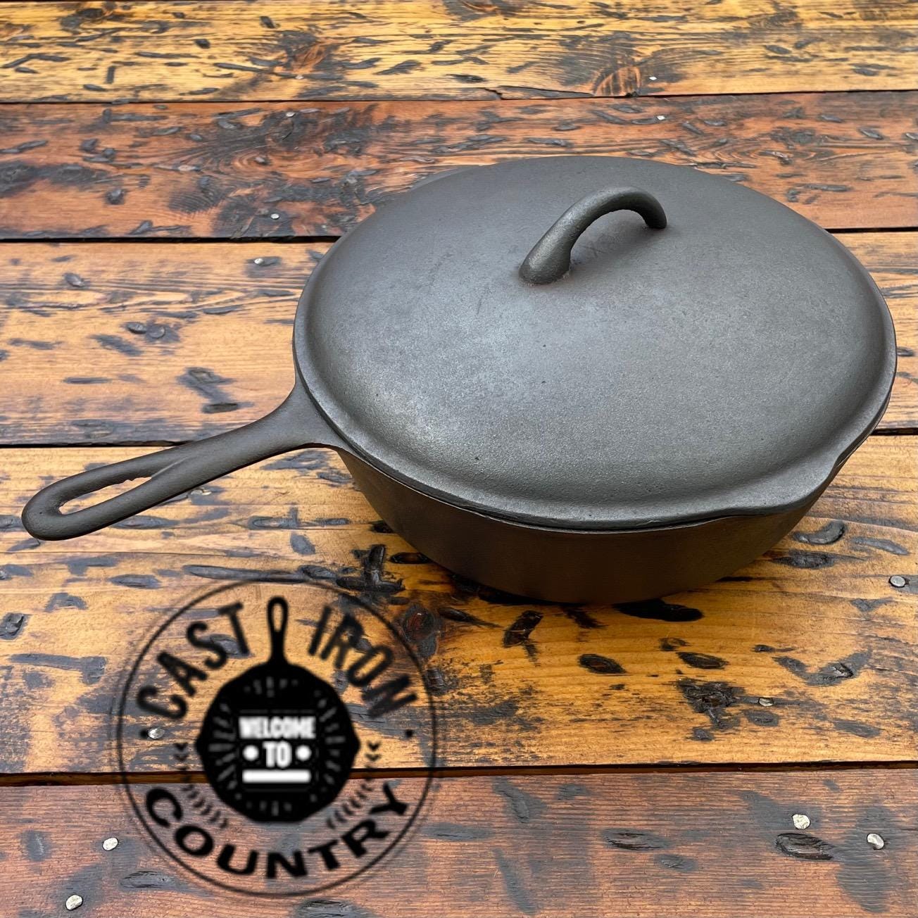 BSR Red Mountain #8 Cast Iron Chicken Fryer and Lid Set, Fully