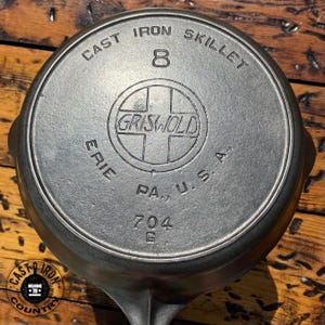 Griswold #8 Slant EPU Large Block Logo Cast Iron Skillet with Heat Ring, 704 G. The Great American Tradition Continues.
