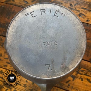 Restored Erie #7 Cast Iron Skillet: 1890s Americana Cookware