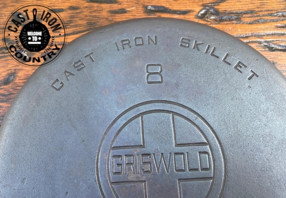 Griswold #8 Large Block Logo Cast Iron Skillet, 704K, Sits Flat