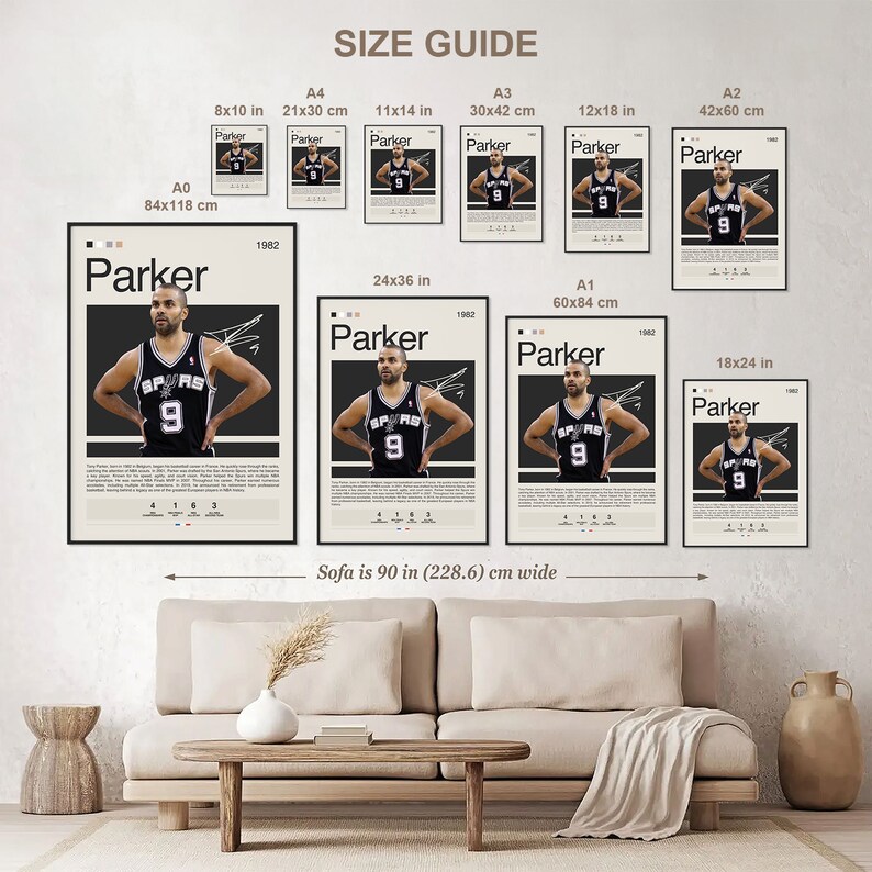 Tony Parker Poster, San Antonio Spurs, NBA Poster, Sports Poster ...