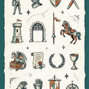 Medieval Knight Unit Study Bundle | Homeschool Creative Writing Workbook, Mission Cards & Story Planner, Grades 2-4