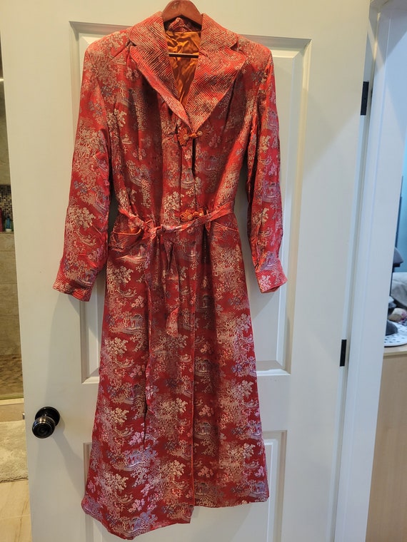 Vintage Chinese Robe Red with Pockets