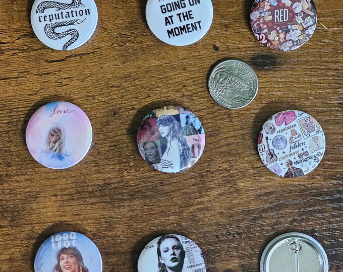 Taylor Swift 8 Pin Pack, Swiftie, Lover, Reputation,  1989, Red, TTPD, Eras Tour, Decoration, Flair, Pin