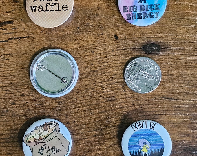 Funny Swear 4 Pin Pack, gift, female power, waffle, salty, Decoration, Flair, Pin