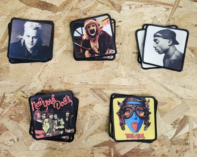 New york Dolls, Tupac, Tank Girl, Lost Boys, Horror, Denim Jacket, Punk, Rock, Patch, Decoration, Flair, Iron On, Sew On