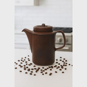 Vintage Arabia of Finland Coffee Pot & Lid Ruska Ulla Procope Brown Ceramic
