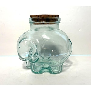 Vintage italienisches Glas Elefant mit Korkdeckel 1950er Jahre