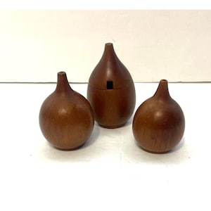 Vintage Holz Zwiebel Stil Salz Pfefferstreuer Zahnstocher Halter Lonborg Inspiriert