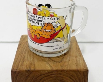 Vintage McDonalds Garfield & Friends Glass Mug 1978 By Anchor Hocking