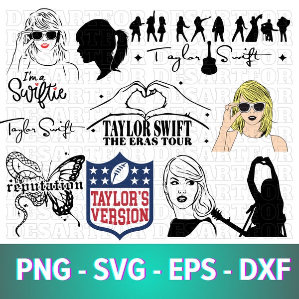 12 Taylor Swift Svg, Taylor Swift Png, Taylor Swift Vector, Taylor Swift Silhouette, Eras Tour Svg, Taylors Version Svg, Taylors Album Svg