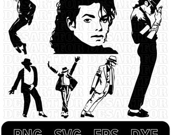 Michael Jackson SVG Bundle, Michael Jackson Clipart, Mj Svg, Mj Png, Mj the King of the Pop Svg, Michael Jackson Png, King of The Pop Svg