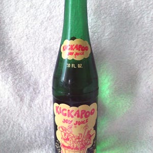 Vintage 1965 Kickapoo Joy Juice Unopened Bottle 10 Oz Sealed Soda Pop National NuGrape Dogpatch Collectible