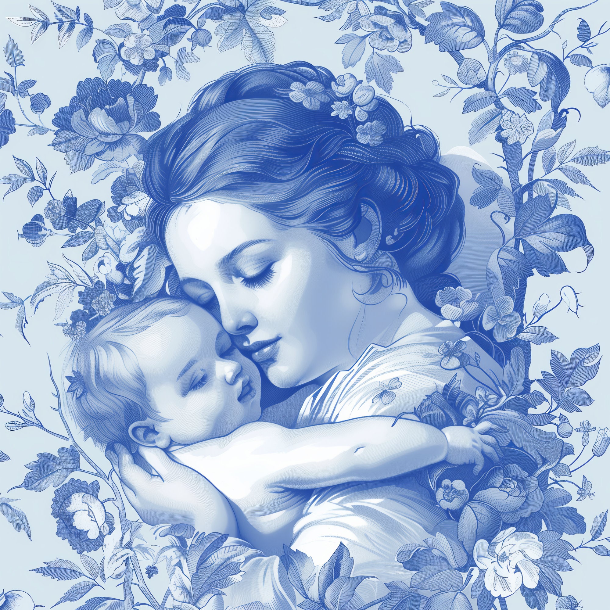 Mother And Daughters Forever Linked Together - Personalized Mother Ceramic Round Plate P135421