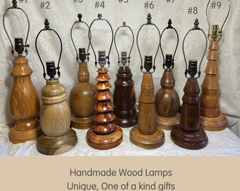 Beautiful Handmade Wood Lamps, Home Decor, One of a kind, Unique Gift, Housewarming, Wedding, New Home