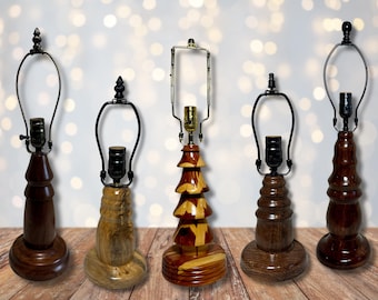 Handmade Reclaimed Wood Table Lamp: Rustic Home Decor