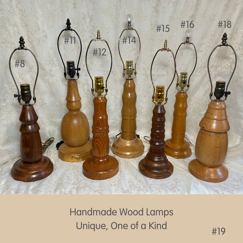 Handmade Wood Table Lamp Home Decor Unique Gift for Housewarming Gift