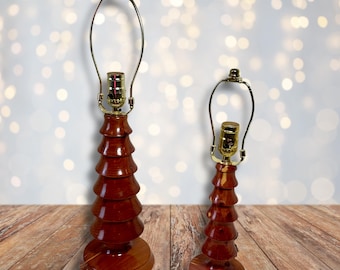 Handmade Cedar Wood Table Lamp: Rustic Home Decor