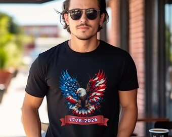 Patriotic Eagle T-Shirt: 250 Years Anniversary, American Flag