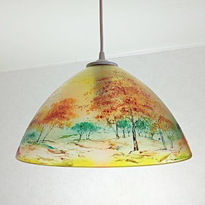 Pendant Light Hand Painted Glass Hanging Stained Glass Kitchen Light Lamp Modern