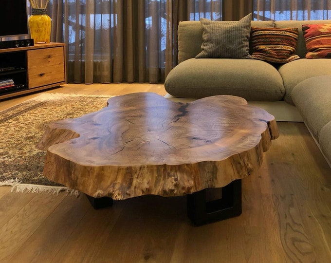 Side Table Solid Wood Teak Tree Trunk Living Room Couch Coffee Table