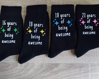 Gepersonaliseerde verjaardagssokken | Grappig mijlpaalcadeau
